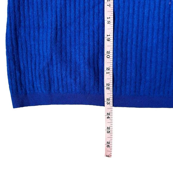 Eileen Fisher Luxe Merino Wool Ribbed Box Top Sweater 1X Royal Blue - Picture 8 of 9